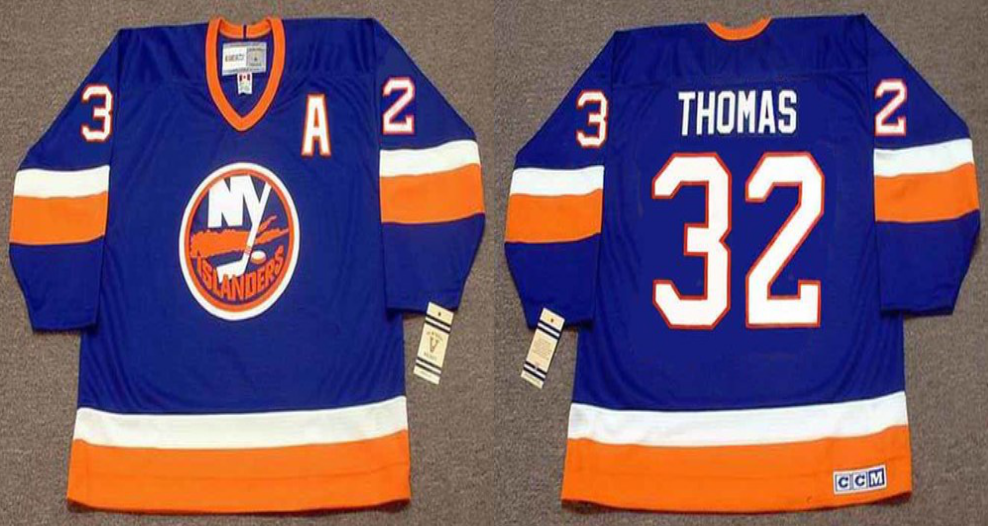 2019 Men New York Islanders #32 Thomas blue CCM NHL jersey